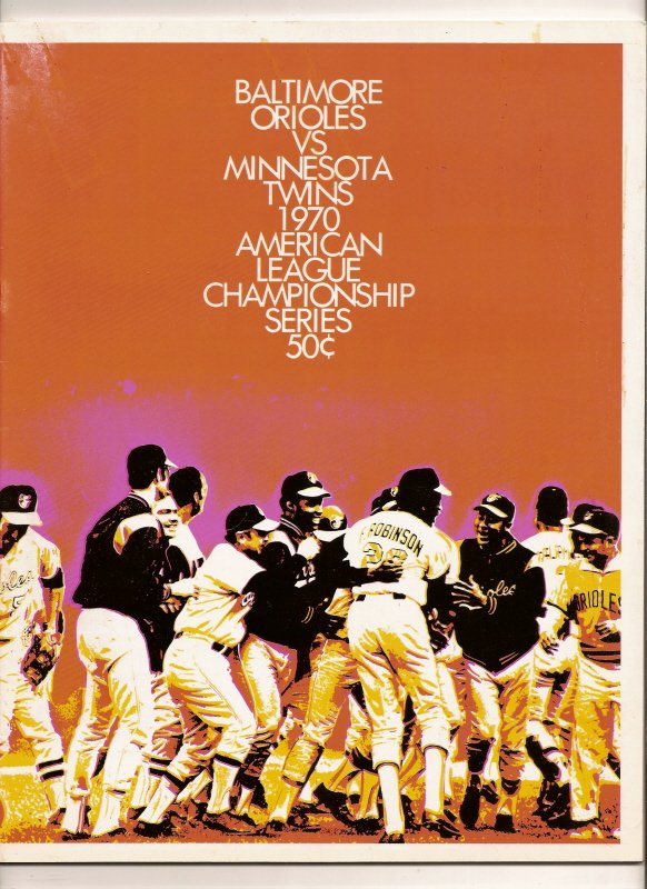 1970 ALCS Championship Program Twins @ Orioles