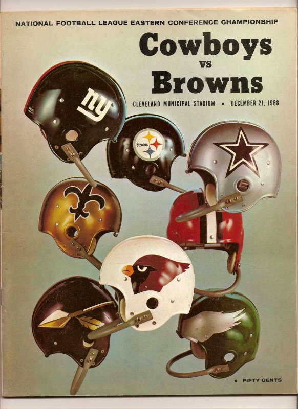 1968 NFL Eastern Conference Championship Program Cowboys Browns