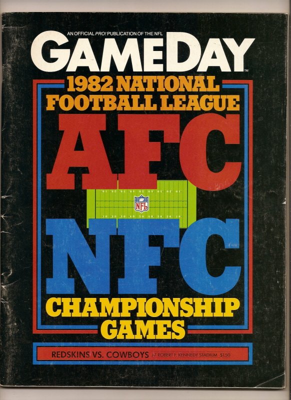 1982 NFC Championship Game program Redskins Cowboys NFL