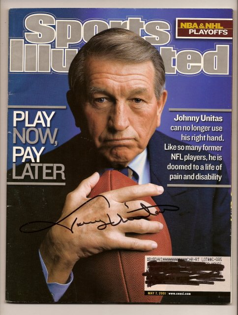 johnny unitas Autographed sports illustrated Signed Colts HOF