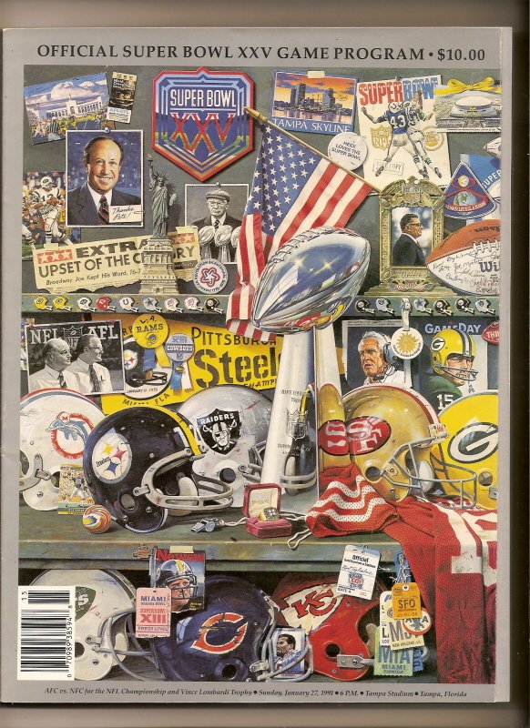 Super Bowl 25 XXV Game program Giants Bills Superbowl