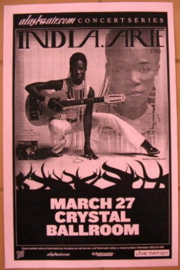 Image 0 of Arie INDIA ARIE 2007 Gig POSTER Portland Oregon Concert 