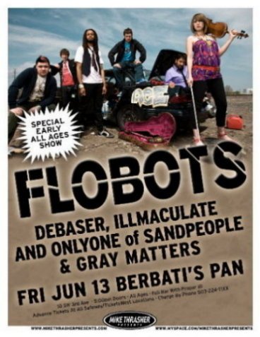 Image 0 of FLOBOTS Portland Oregon 2008 Gig Concert POSTER