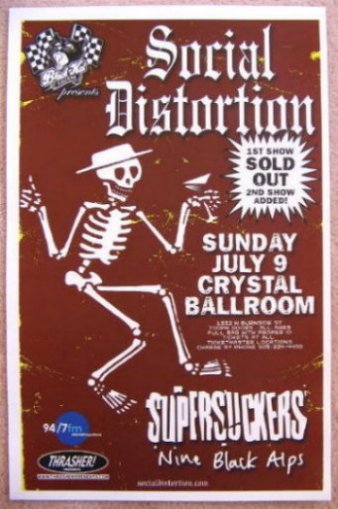 Image 0 of SOCIAL DISTORTION and SUPERSUCKERS Gig POSTER 7/09/2006 Portland Oregon Concert