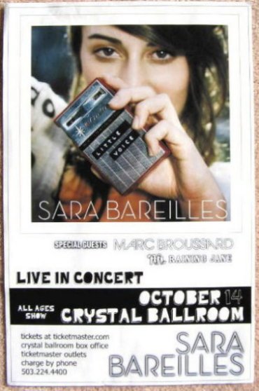 Image 0 of Bareilles SARA BAREILLES 2008 Gig POSTER Portland Oregon Concert