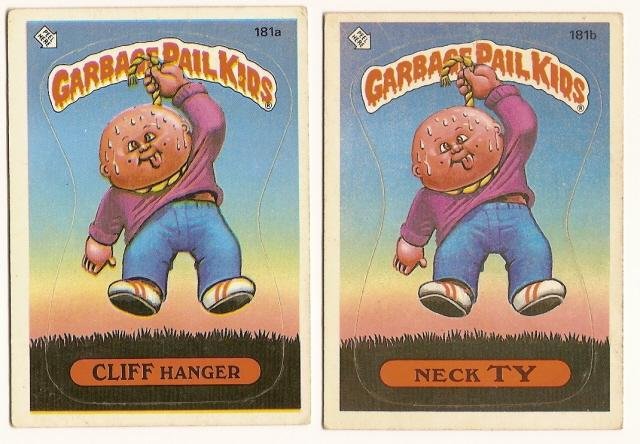 Image 0 of GARBAGE PAIL KIDS Cards 5th SERIES 181 a & b Cliff Hanger Neck Ty