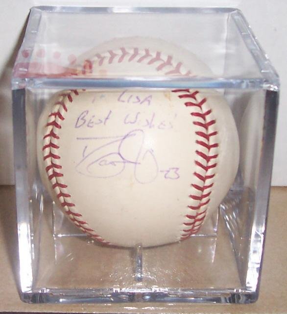 Image 0 of David Justice Autographed MLB Baseball Signed Yankees Athletics Braves