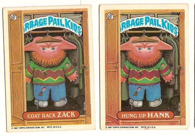 Image 0 of GARBAGE PAIL KIDS Cards 8th SERIES 303 a & b Coat Rack Zack Hung Up Hank