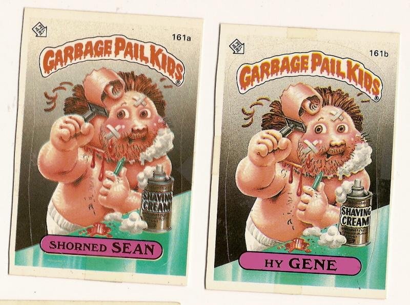 Image 0 of GARBAGE PAIL KIDS Cards 4th SERIES 161 a & b Shorned Sean Hy Gene