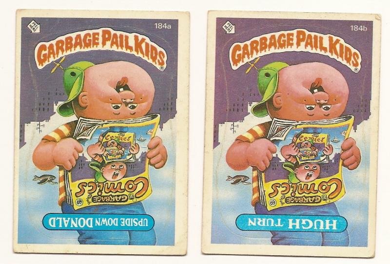 Image 0 of GARBAGE PAIL KIDS Cards 5th SERIES 184 a & b Upside Down Donald Hugh Turn