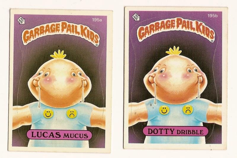 Image 0 of GARBAGE PAIL KIDS Cards 5th SERIES 195 a & b Lucas Mucus Dotty Dribble