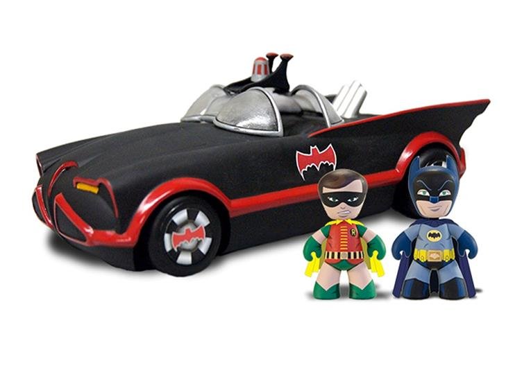 Mezco Mez-Itz 1966 Batmobile with Batman and Robin - Complete Set!