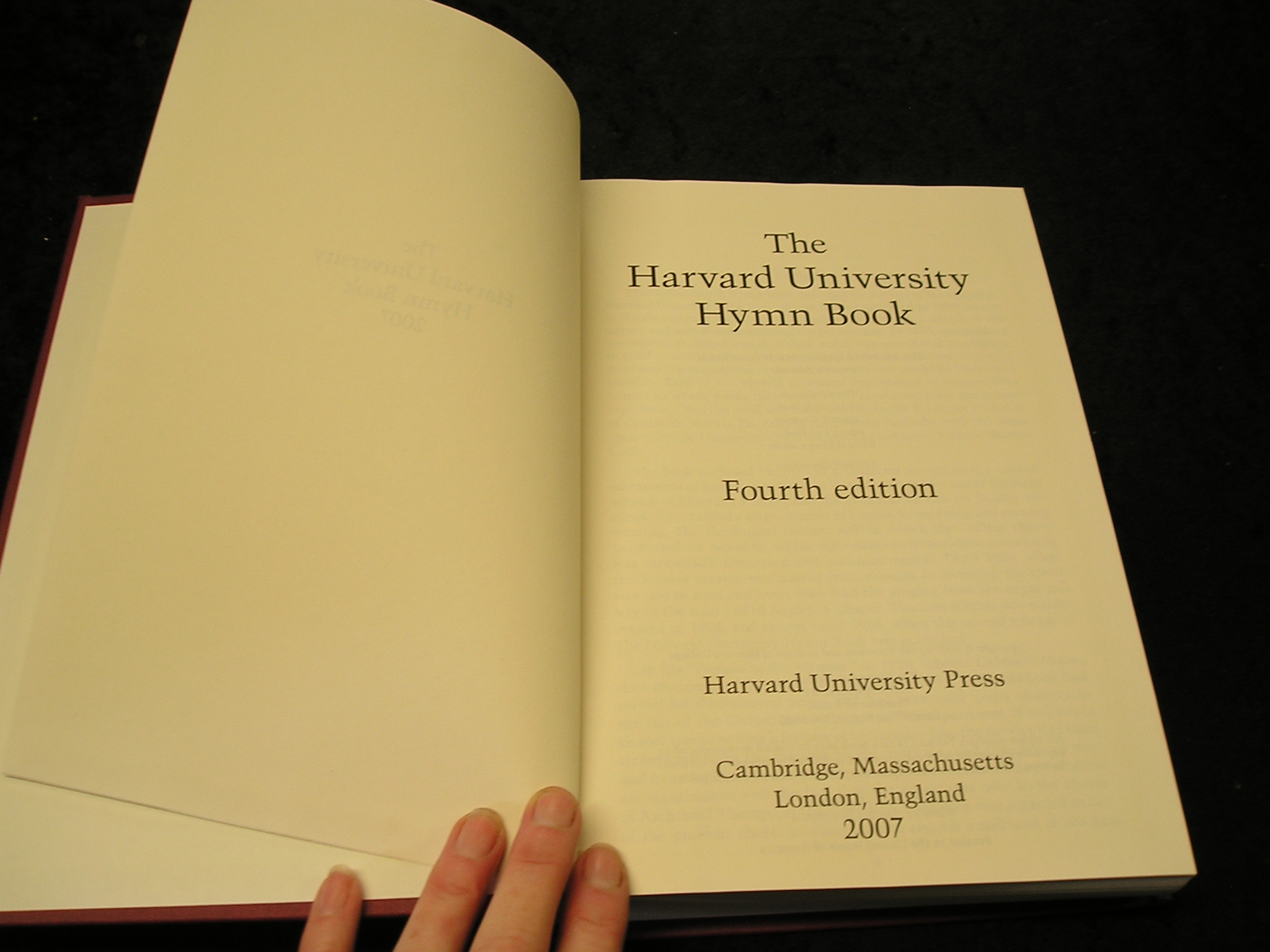 Image 0 of The Harvard University Hymn Book
