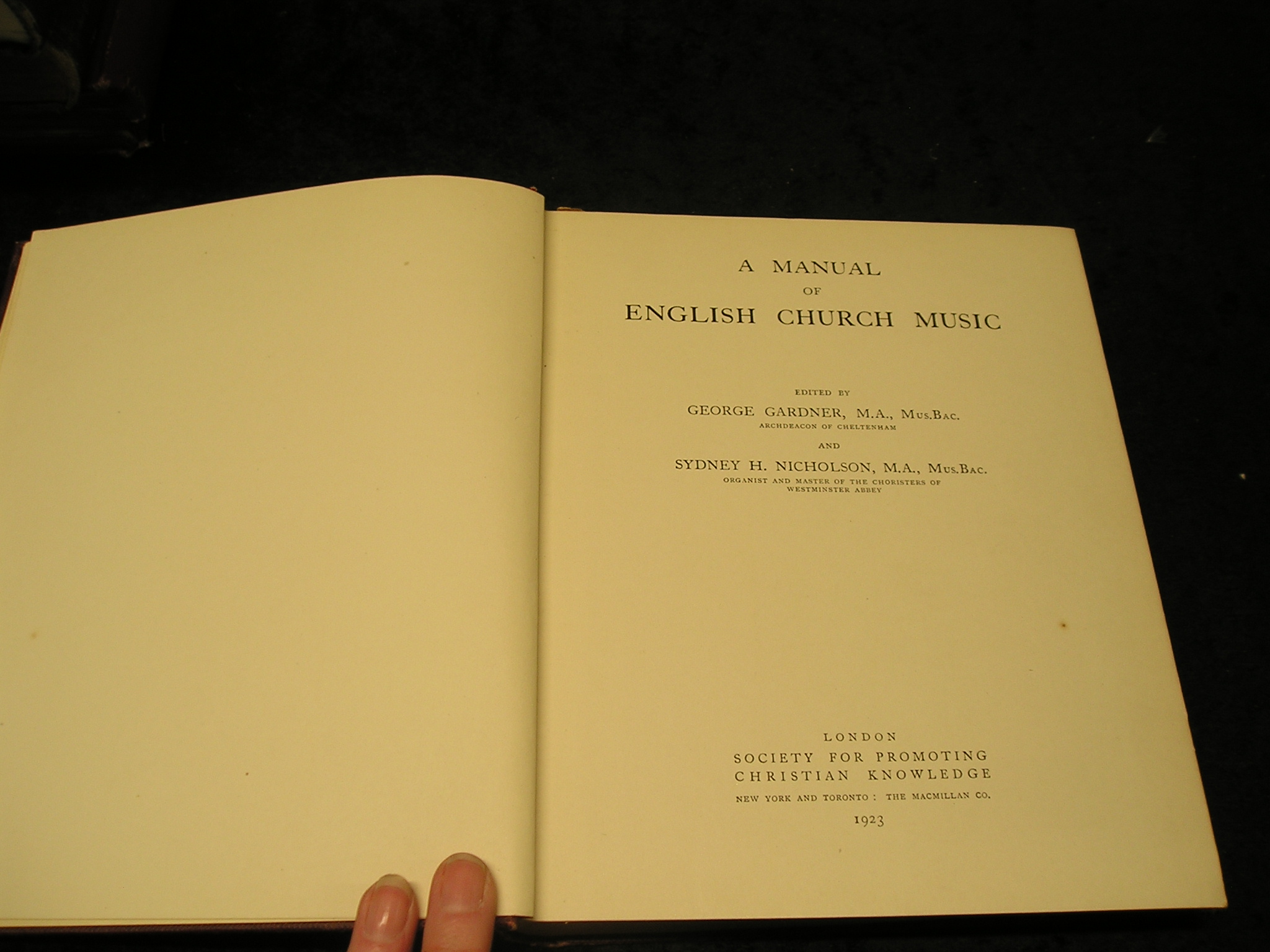 A Manual of English Church Music