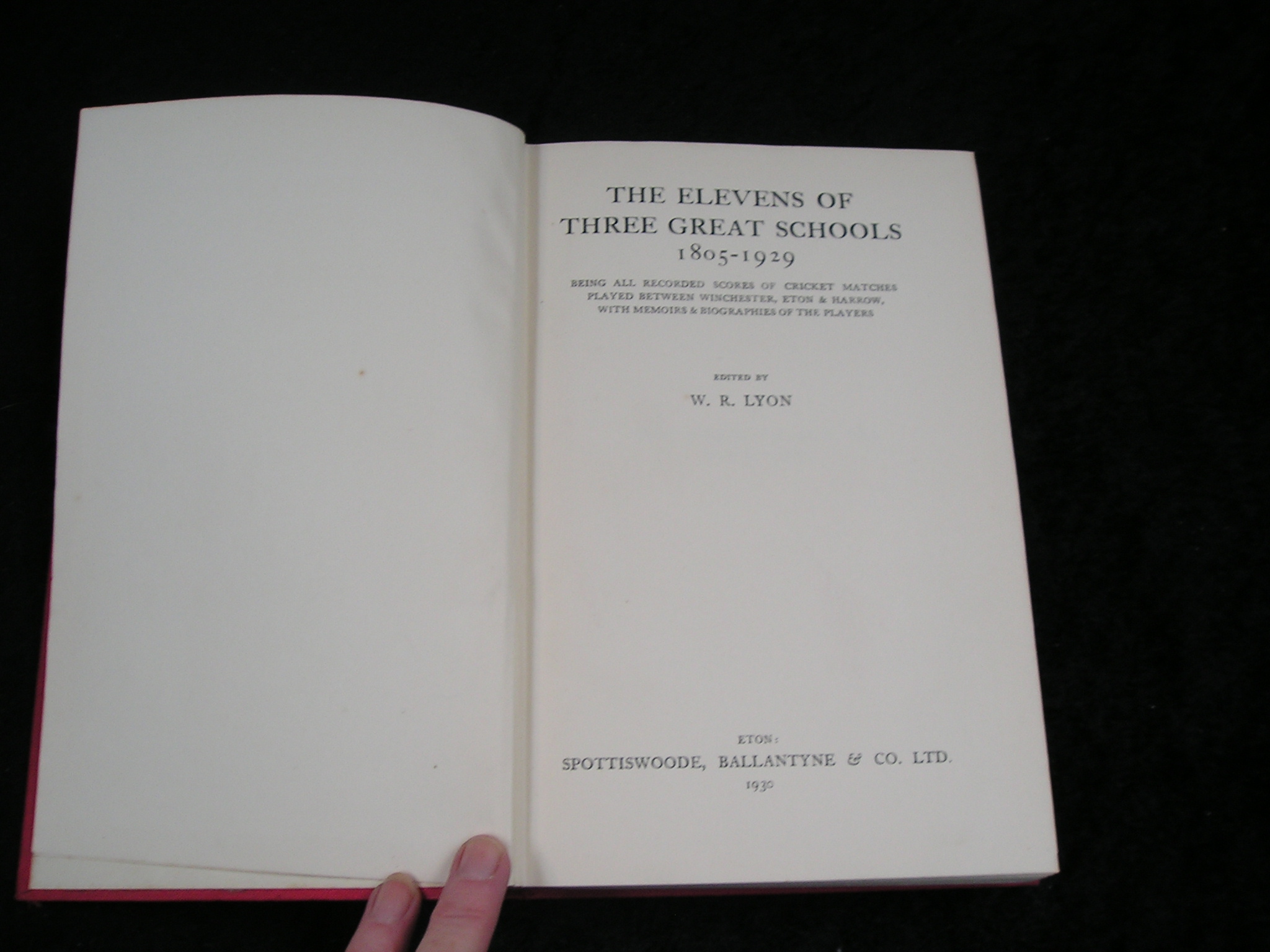 Image 0 of The Elevens of Three Great Schools 1805 - 1929