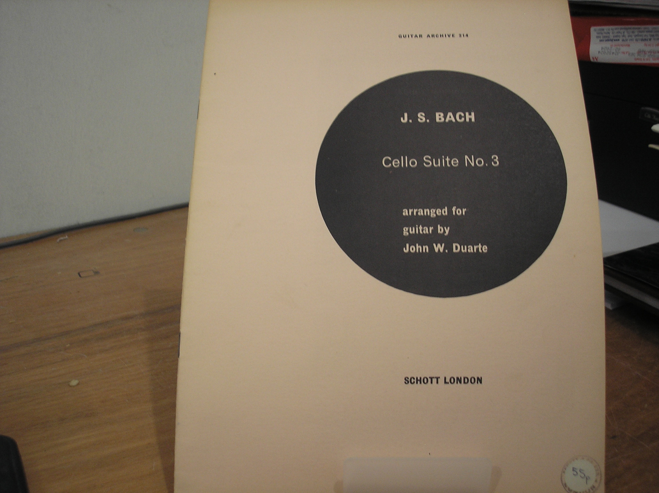 Image 0 of J.S.Bach Cello Suite No.3 arranged for guitar