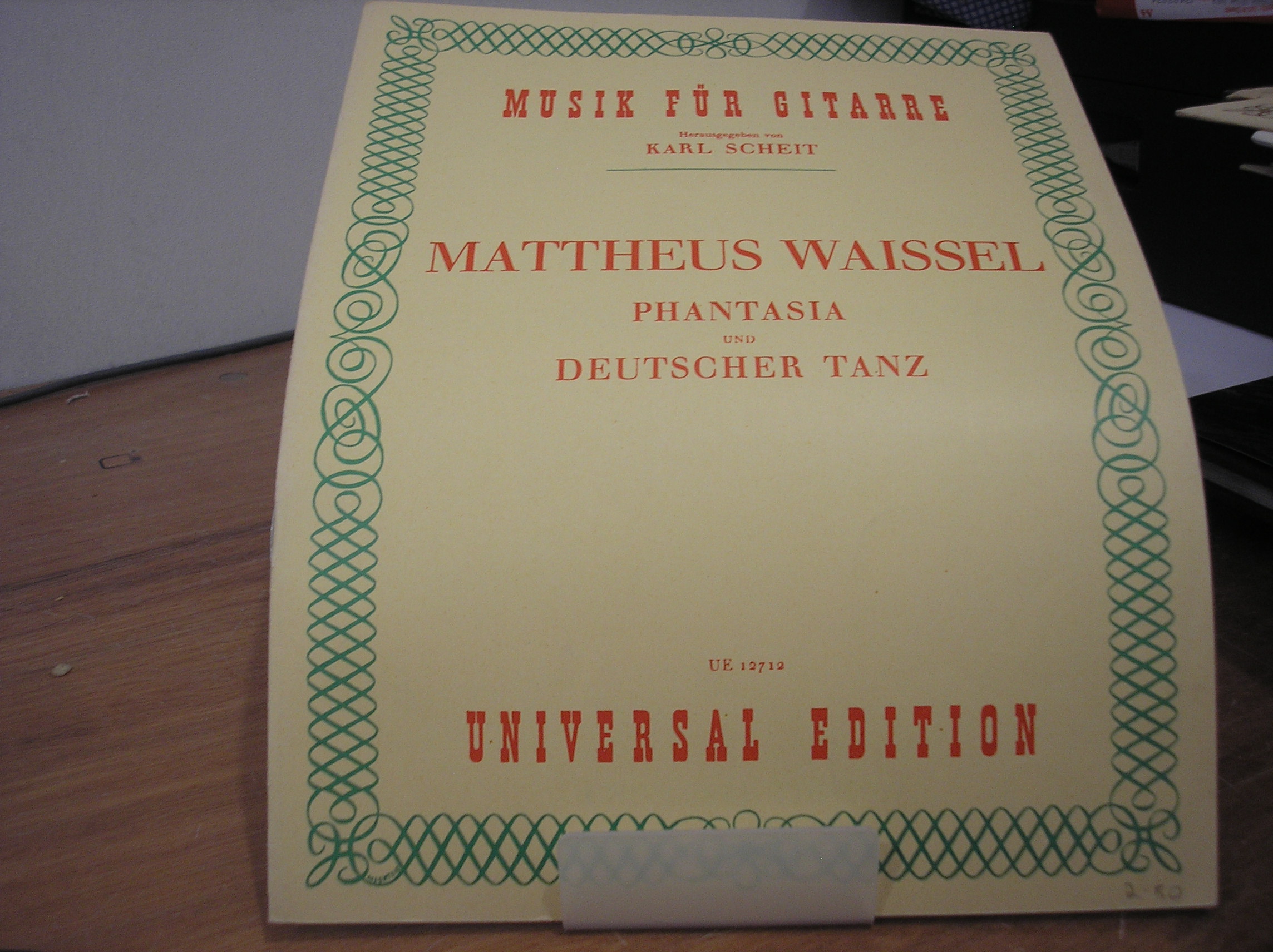 Image 0 of Musik Fur Gitarre Mattheus Waissel Phantasia und Deutscher Tanz