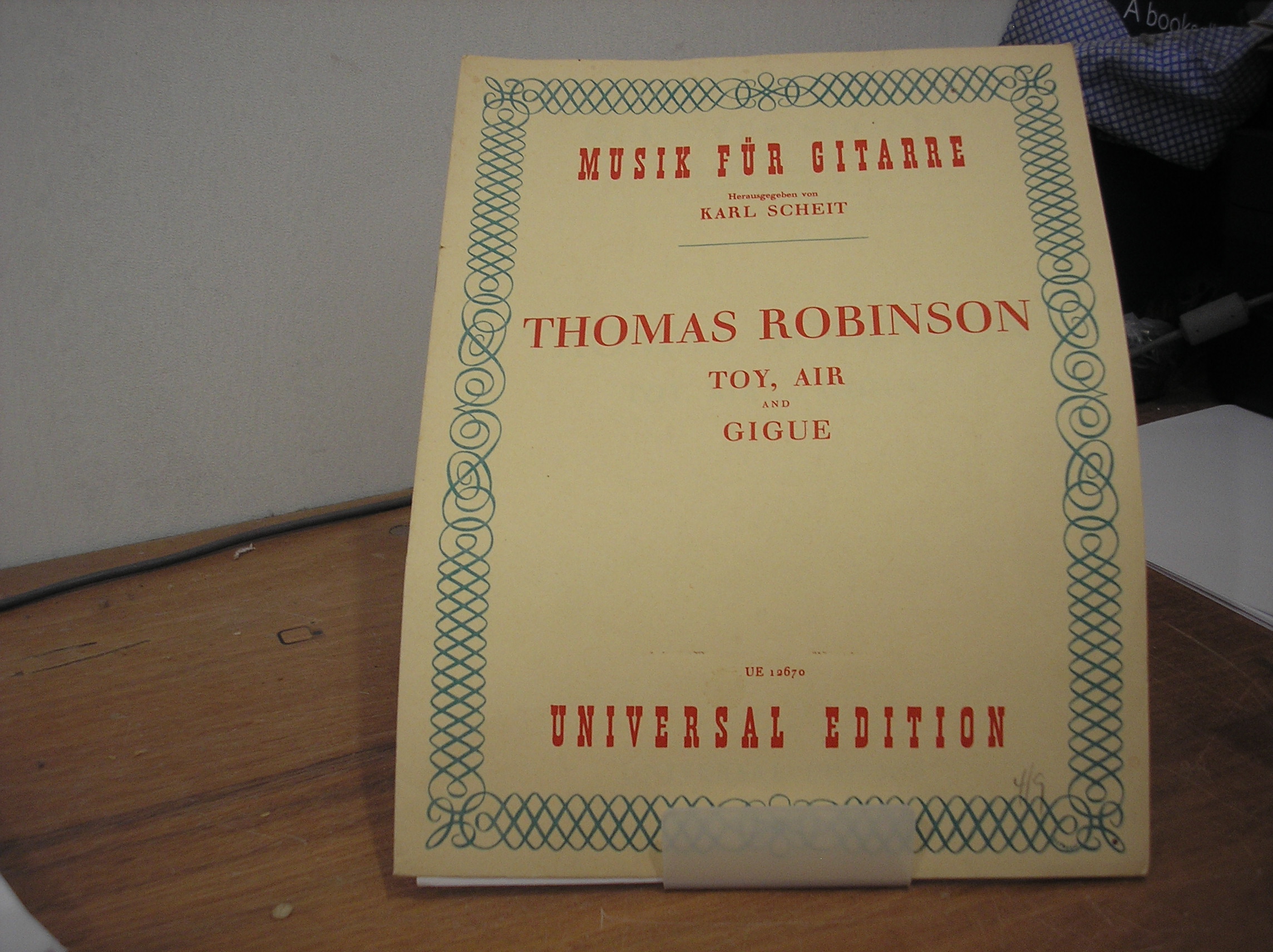 Image 0 of Musik Fur Gitarre Thomas Robinson Toy, Air and Gigue