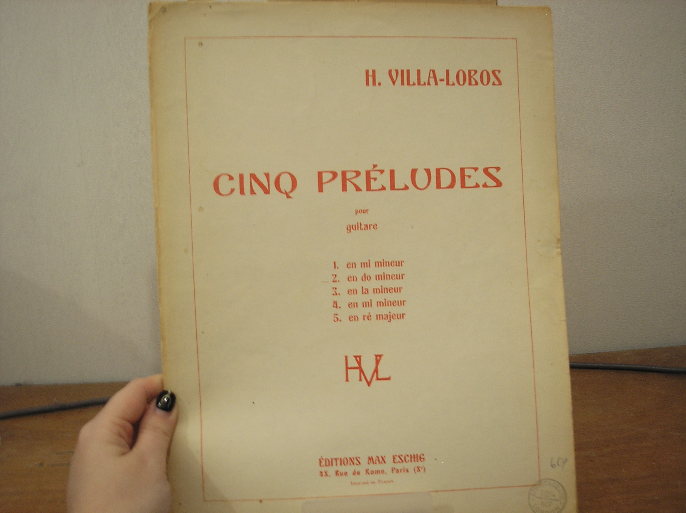 Image 0 of Cinq Preludes No. 2 pour Guitar