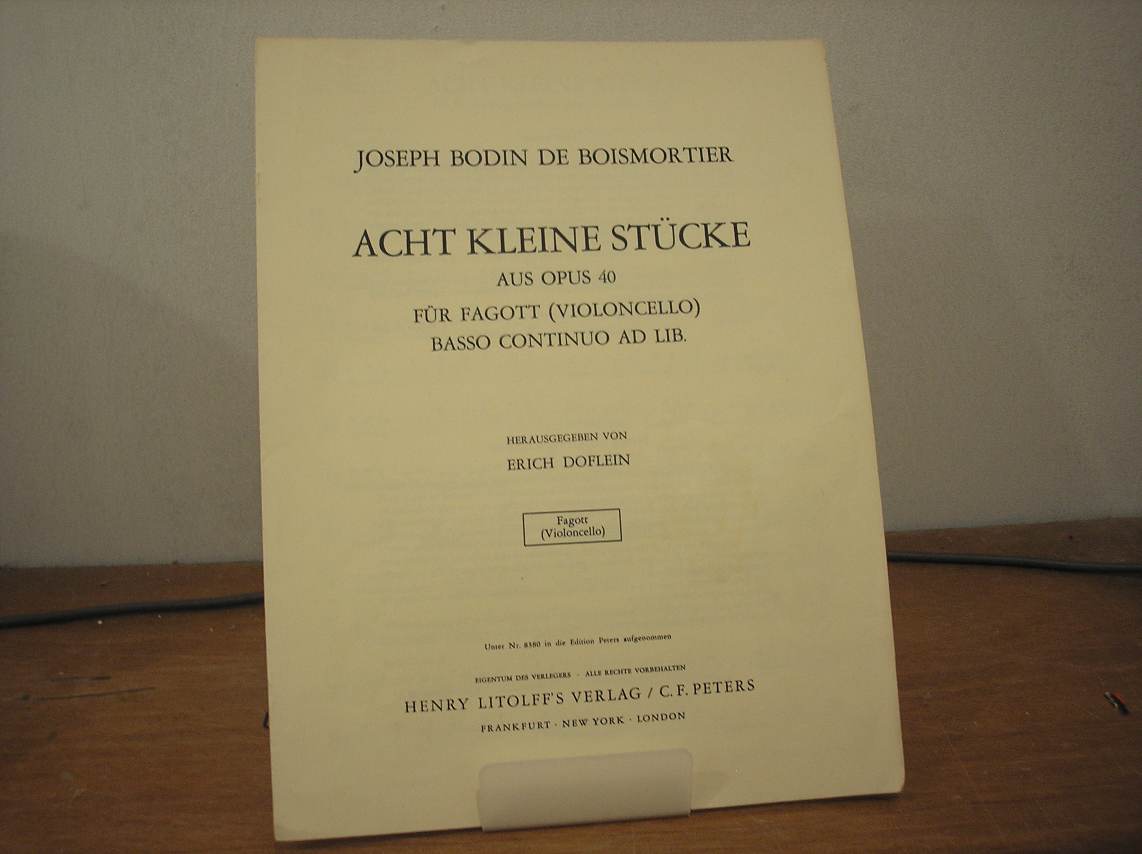 Image 0 of Acht Kleine Stucke Aus Opus 40 Violoncello