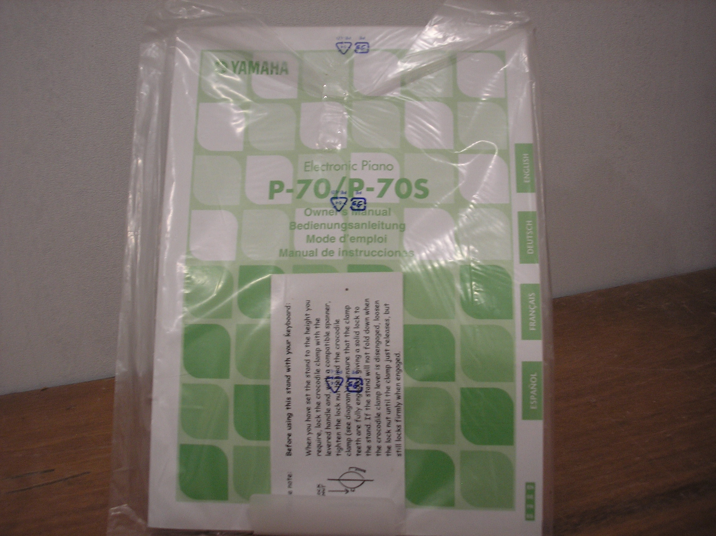 Image 0 of Yamaha Electronic Piano P-70 P-70S Owners Operation Manual Book