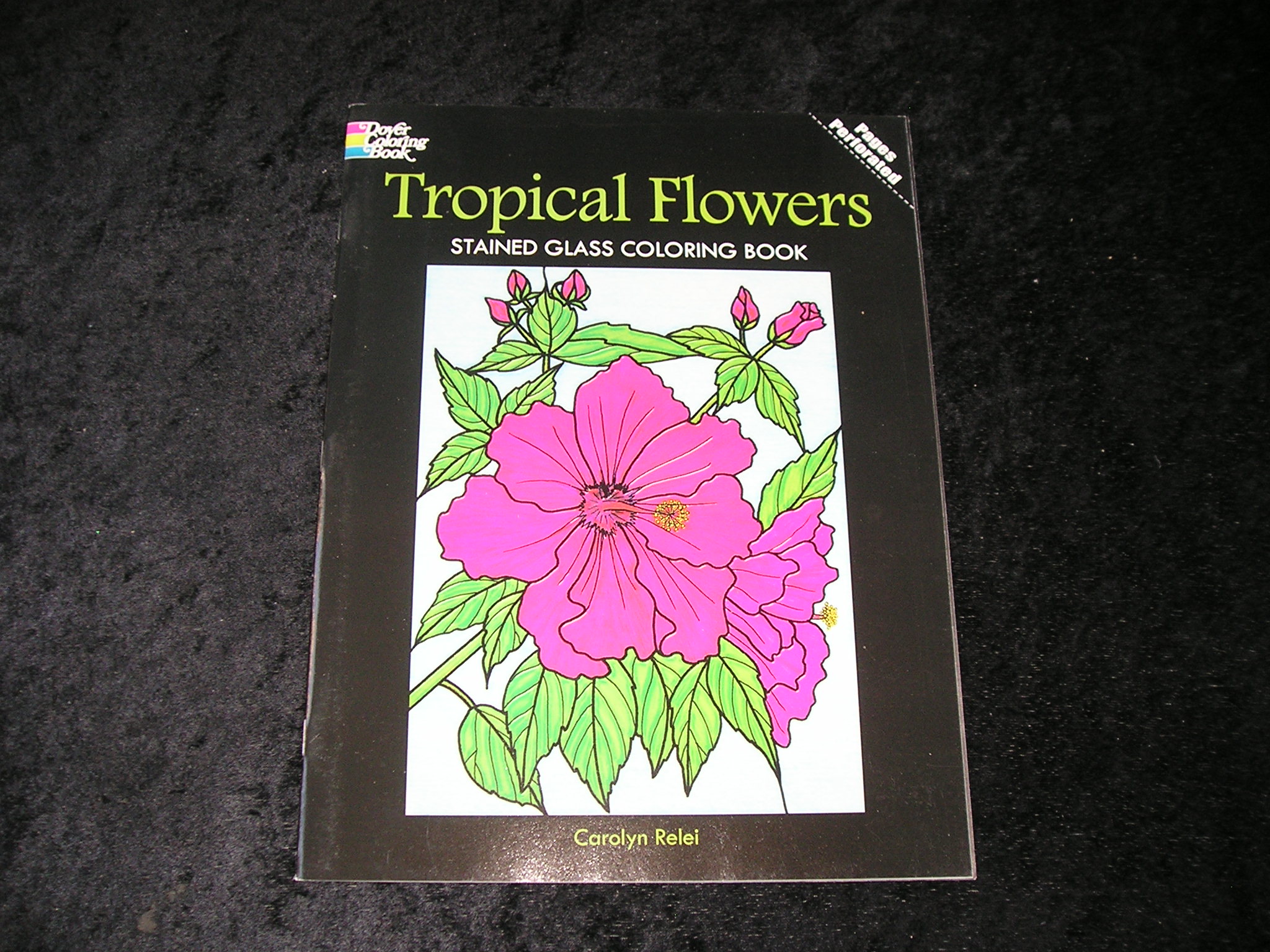 Image 0 of Tropical Flowers Stained Glass Coloring Book